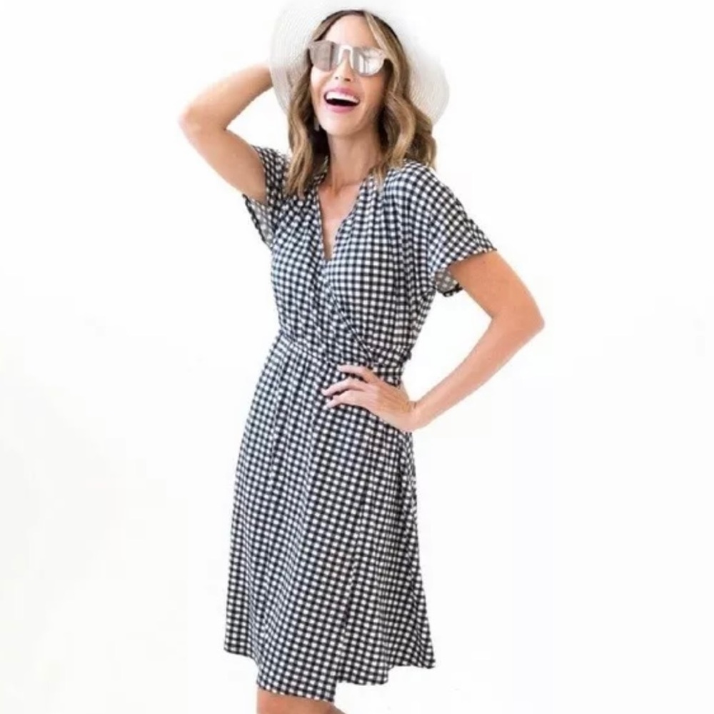 Agnes & Dora Nightingale Plaid Gingham Wrap Dress A9